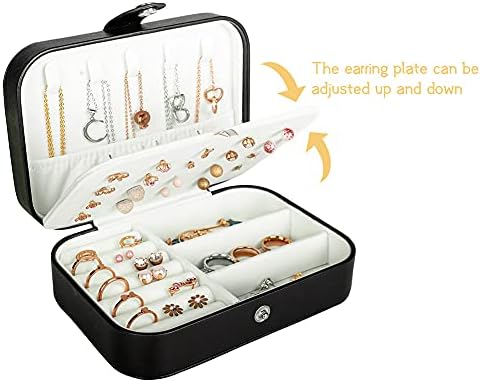 Hatori Travel Jewelry Box, PU Leather Small Jewelry Organizer for
