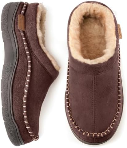 Zigzagger Men's Slip On Moccasin Slippers Indoor Outdoor