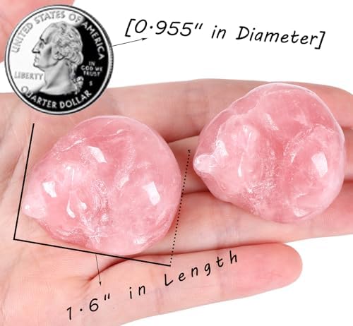 QINJIEJIE Rose Quartz Cat Decor Pink Gift Crystals Cat Stone Figurine