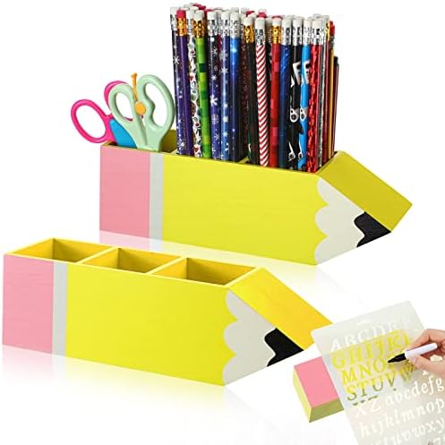 Kisston Teacher Appreciation Gift Wooden Pencil Cup Holder