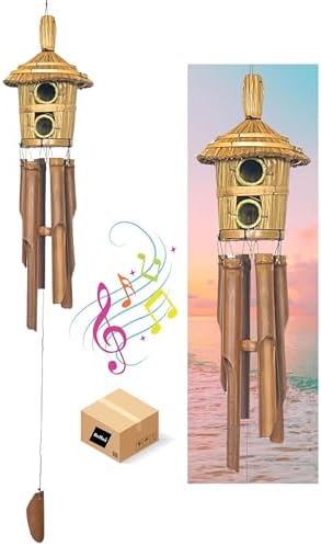 Bellaa Bamboo Wind Chimes, Bird House