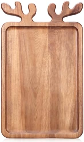 Renawe Large Acacia Wood Platter for Christmas Charcuterie Board