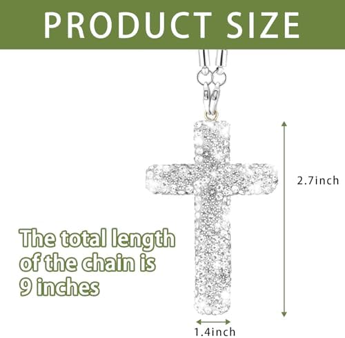 Bling Car Rear View Mirror Accessories Hanging Pendant,Cross Crystal