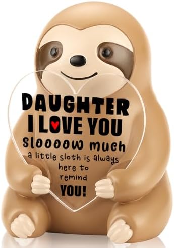 Funny Sloth Figurine Gift for Daughter, Motivation Sentimental Present