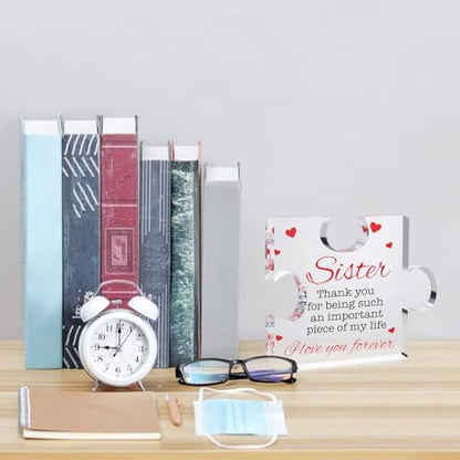 Gift for Sister, Personalized Engraved Acrylic Plaque with Gift Box