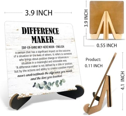 Difference Maker Definition Wooden Signs with Holder Stand
