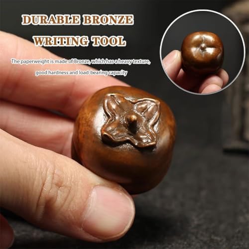 Persimmon-Shaped Bronze Paperweight, Calligraphy Tools for Men in The