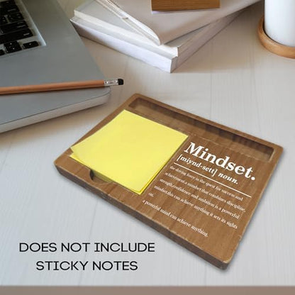 Wooden Desk Note Pen Holder, Inspirational Mindset Office Desk Decor