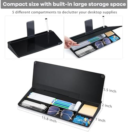 Varhomax Desktop Whiteboard with Storage, Desk Organizer Dry Erase