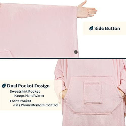 PAVILIA Wearable Blanket Poncho for Women Men, Oversized Hoodie