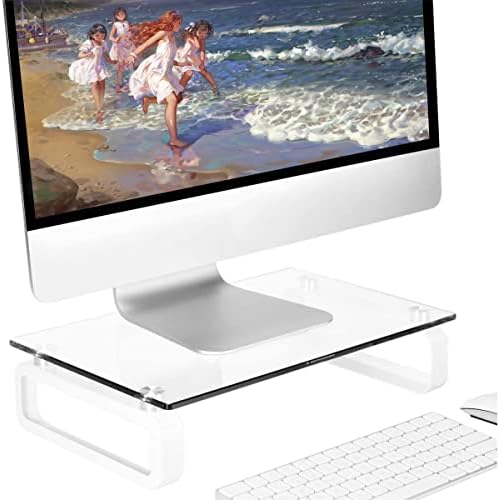 Hemudu Clear Computer Monitor Stand Riser Multi Media Desktop Stand