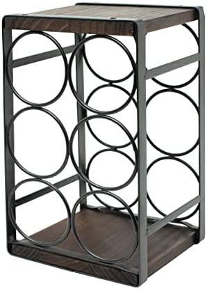 Rustic Wood Countertop Wine Rack 6 Bottles No Need Assembly Brown