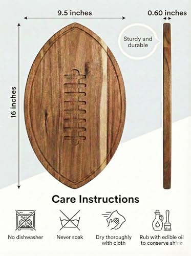 American Football Charcuterie Board 16X9.5 Inch, Game Day Hosting Tray