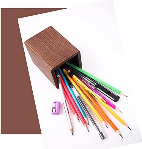Wooden Pencil Holder, Stationery Organizer, Square Pen Cup Holder
