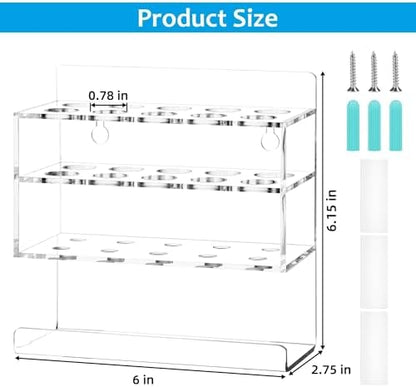 Dry Erase Marker Holder, Wall Mounted Acrylic Marker Holder with 10