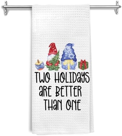 Christmas Hanukkah Gnome Kitchen Dish Towels, Hanukkah Gifts for Women