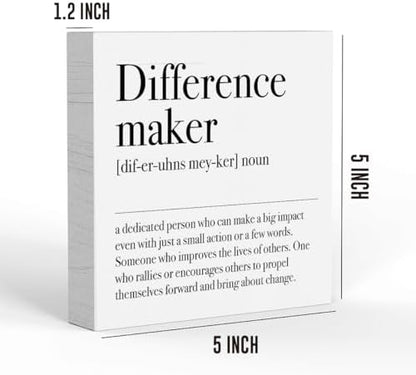 YYDS Difference Maker Definition Decorative Wooden Box Sign Coworker