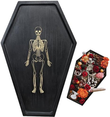 15.7" Halloween Serving Dish Tray - Skeleton Coffin Charcuterie Board