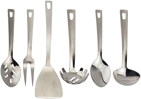 Darware Complete Serving Set (6-Piece, Silver); w/Pasta Server, Fork