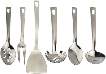Darware Complete Serving Set (6-Piece, Silver); w/Pasta Server, Fork