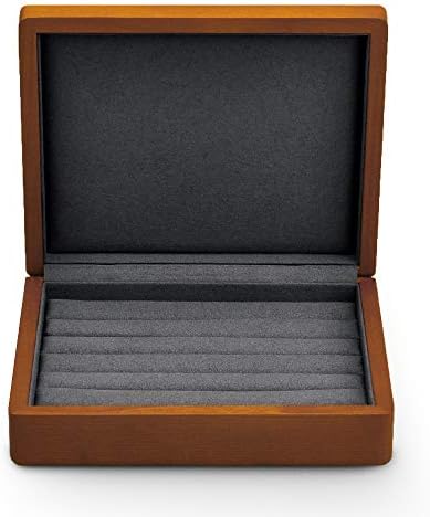 Oirlv Solid Wood Jewelry Box, Ring Earrings Organizer Tray with Lid