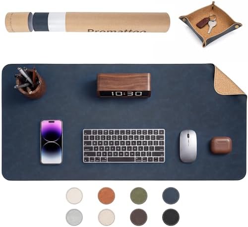 Faux Leather Desk Mat & Tray Set,Innovative Cork-Look Printed
