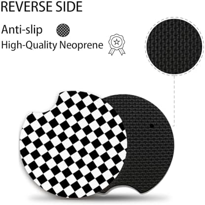 Cute Car Coasters for Cup Holders, 2 Pack Absorbent Universal Neoprene
