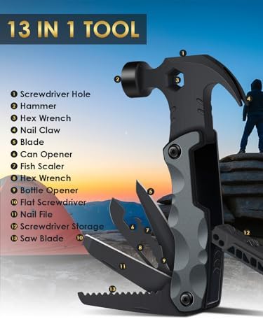 Stocking Stuffers for Men Gifts,Multi Tool Hammer Multitool for