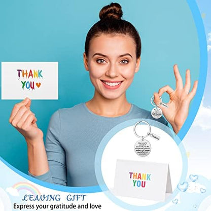 Yinkin 16 Pcs Employee Appreciation Gift Thank You Keychain, Silver
