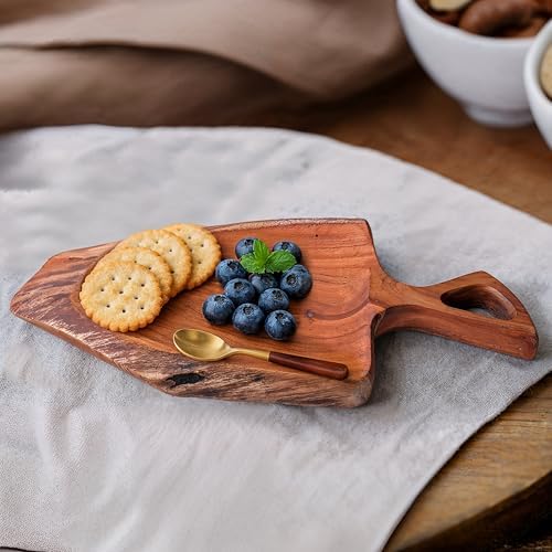 GoCraft Acacia Wood Live Edge Serving Platter with Handle
