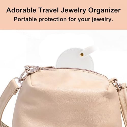 Travel Jewelry Case, Elegant Half-Moon Design with Golden Accents