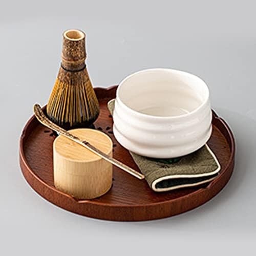 Tea Tray,Round Wooden Cherry Blossom Pattern Tray Japanese Style Food