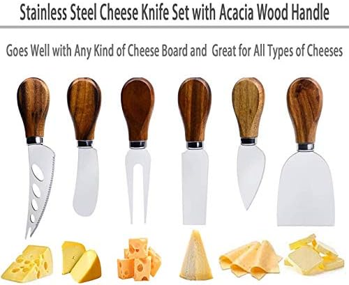 Cheese Knives Set, 6-Piece Stainless Steel Cheese Knife Collection