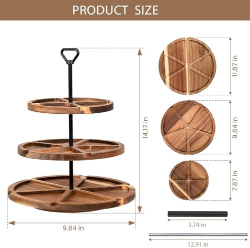 Elegant Charcuterie Boards Three Tiered Acacia Cheese Board and
