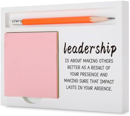 Leadership Appreciation Gift Desk Organizer with “Presence and Impact”