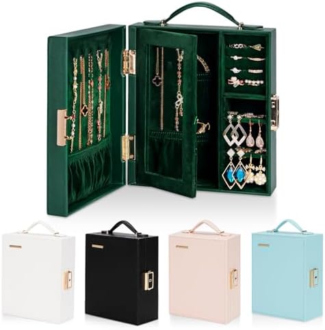 Enthralite Portable Travel Jewelry Case: Jewelry Box with Lock and