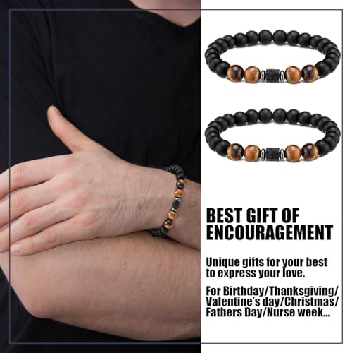 Landical 12 Sets Inspirational Bracelets Bulk for Men Sometimes You