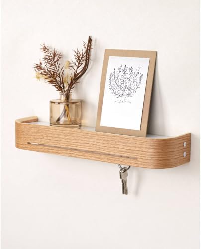 Key Holder Wall Mount with Shelf for Entryway & Hallway | 16 inch