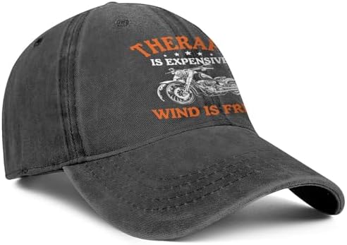 Motorcycle Gifts for Men - Therapy is Expensive Wind is Free Hat