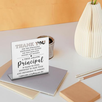 Principal Appreciation Gift Thank You Leadership Resin Desk Sign Decor