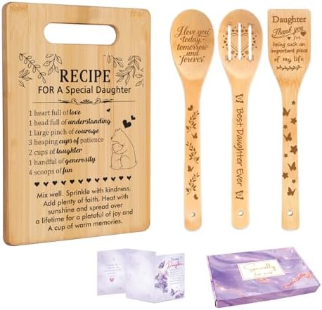 Daughter Gifts from Mom, Daughter Birthday Gifts Cutting Board Set