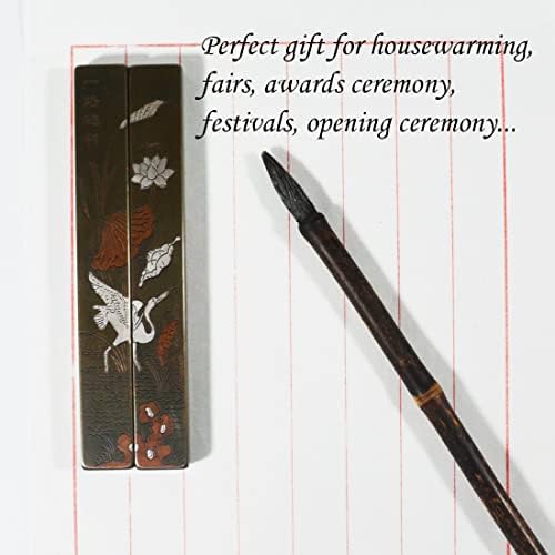 Chinese Calligraphy Paperweight Brass Paper Weights Carved Egret