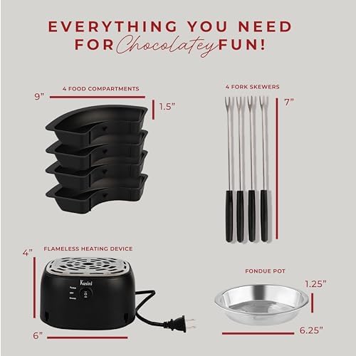 Kusini 2 in 1 Electric Fondue Set & Smores Maker Tabletop Indoor Kit