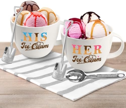 Hexagram His And Hers Gifts, Anniversary Couples Gifts Set Ice Cream