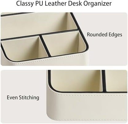 Remote Control Holder, Nightstand Organizer, Desk Caddy (Cream)