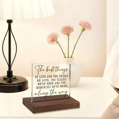 Inspirational Family Office Decor, The Best Things in Life Quote Sign