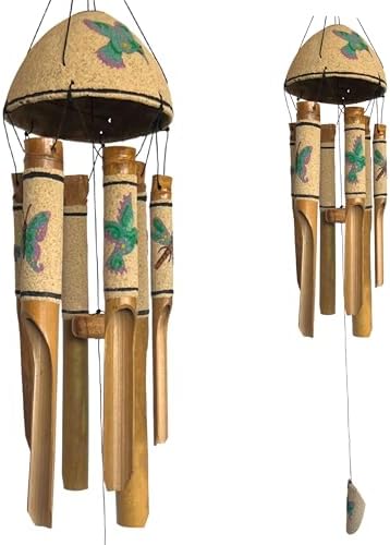 Bellaa Bamboo Wind Chimes Sea Sand Art Painting Handmade Wind Chimes