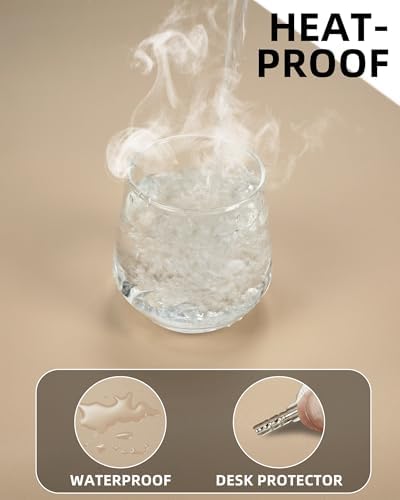 AFIING Desk Pad Protector 23.6" x 13.7" - Non-Slip Waterproof PU