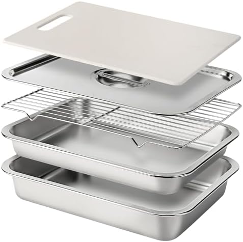 Grill Prep and Carry System, Large Stainless Steel Food Prep Tray with