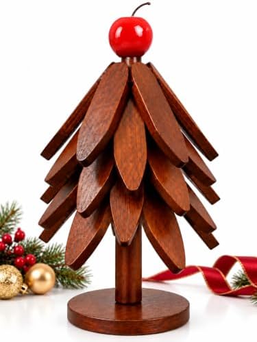 Wooden Trivets for Hot Dishes Christmas Tree Trivet Set of 5 with